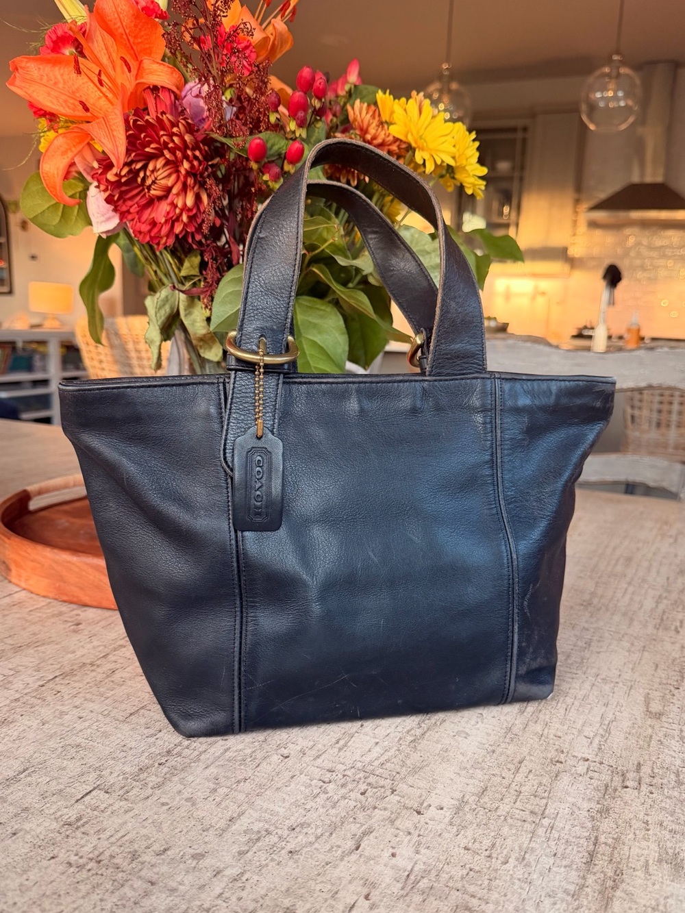 Vintage Coach Black Waverly Soho Tote Bag